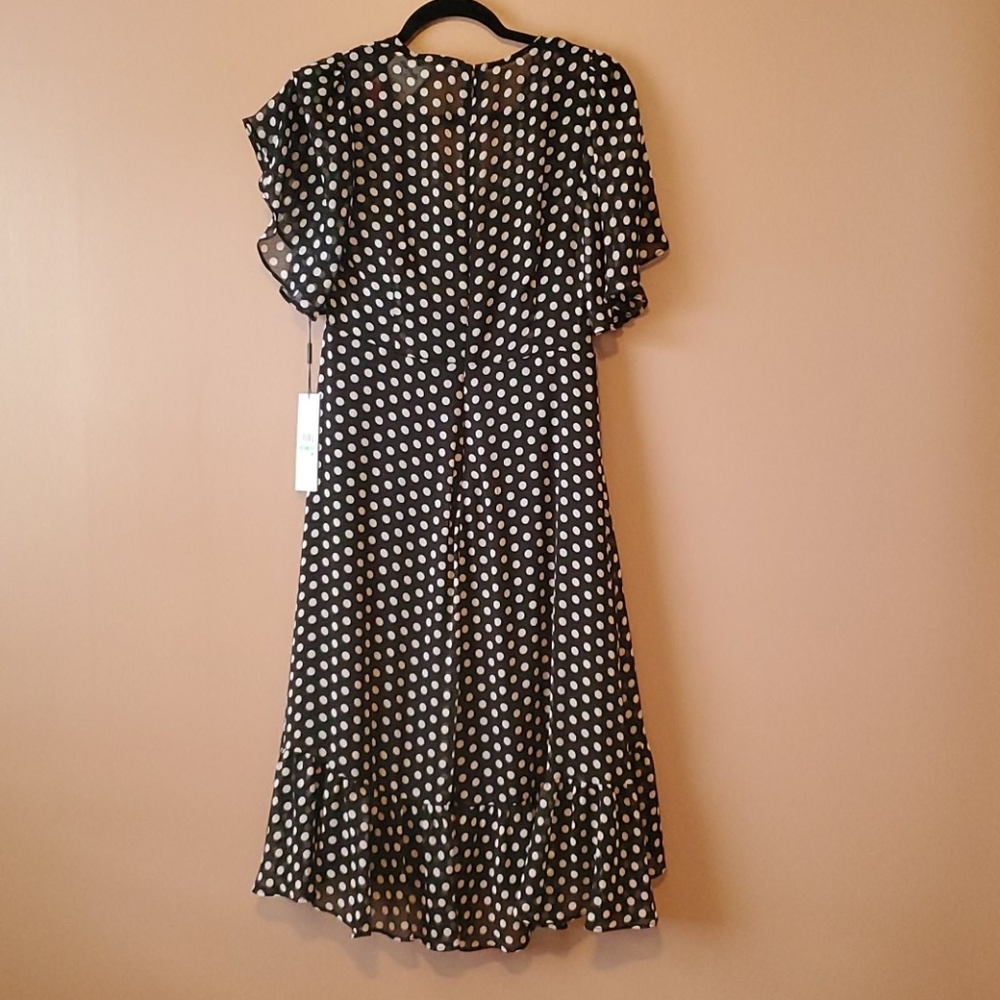 Calvin Klein Ruffle Hem Wrap Dress - Picture 3 of 5